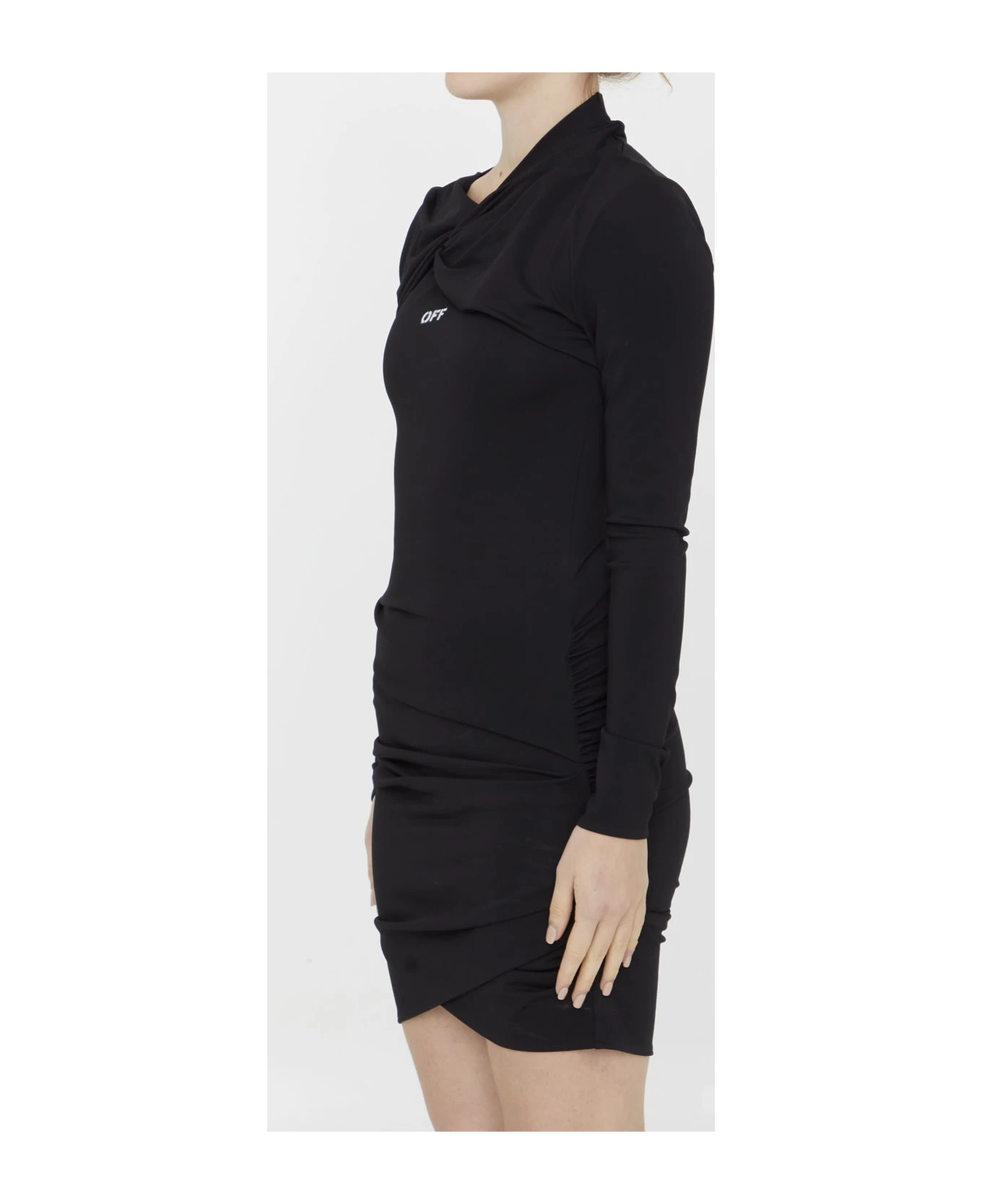 Off-White Fluid Jersey Twist Mini Dress 2 Off-White Fluid Jersey Twist Mini Dress - Image 2