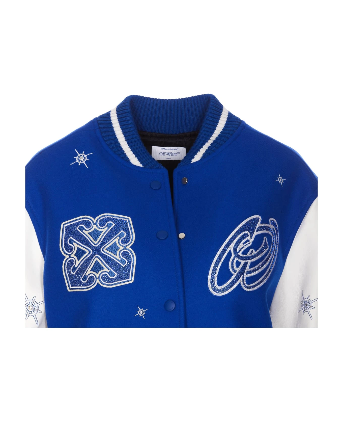 Off-White Wo Bling Stars Varsity Jacket 4 Off-White Wo Bling Stars Varsity Jacket - Image 4