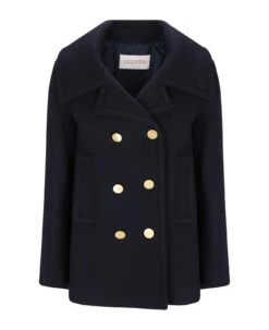 Valentino Solid Caban Coat