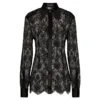 Dolce & Gabbana Black Slim Shirt With Satin Details In Chantilly Lace Woman