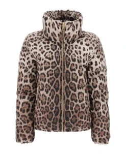 Dolce & Gabbana Leopard Print Short Puffer Jacket