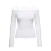 Jacquemus 'sierra' White Long-sleeve Top With Logo Detail In Jersey Woman