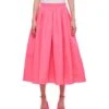 Alexander McQueen Polyfaille Pleated Midi Skirt