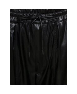 'brina' Black Pants With Drawstring Closure In Shiny Faux Leather Woman -Italist Store b52bba593145b0d240996ab178d9bff3