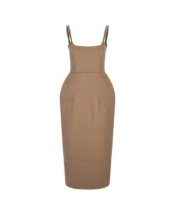Max Mara Bea Longuette Dress In Camel
