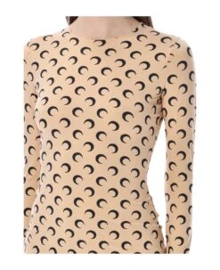 Marine Serre Allover Moon Crewneck Top -Italist Store b65e86c0d7f0927c967035e46944acbc