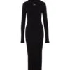 Off-White Off Stamp Rib Round Long Dres Black Whit