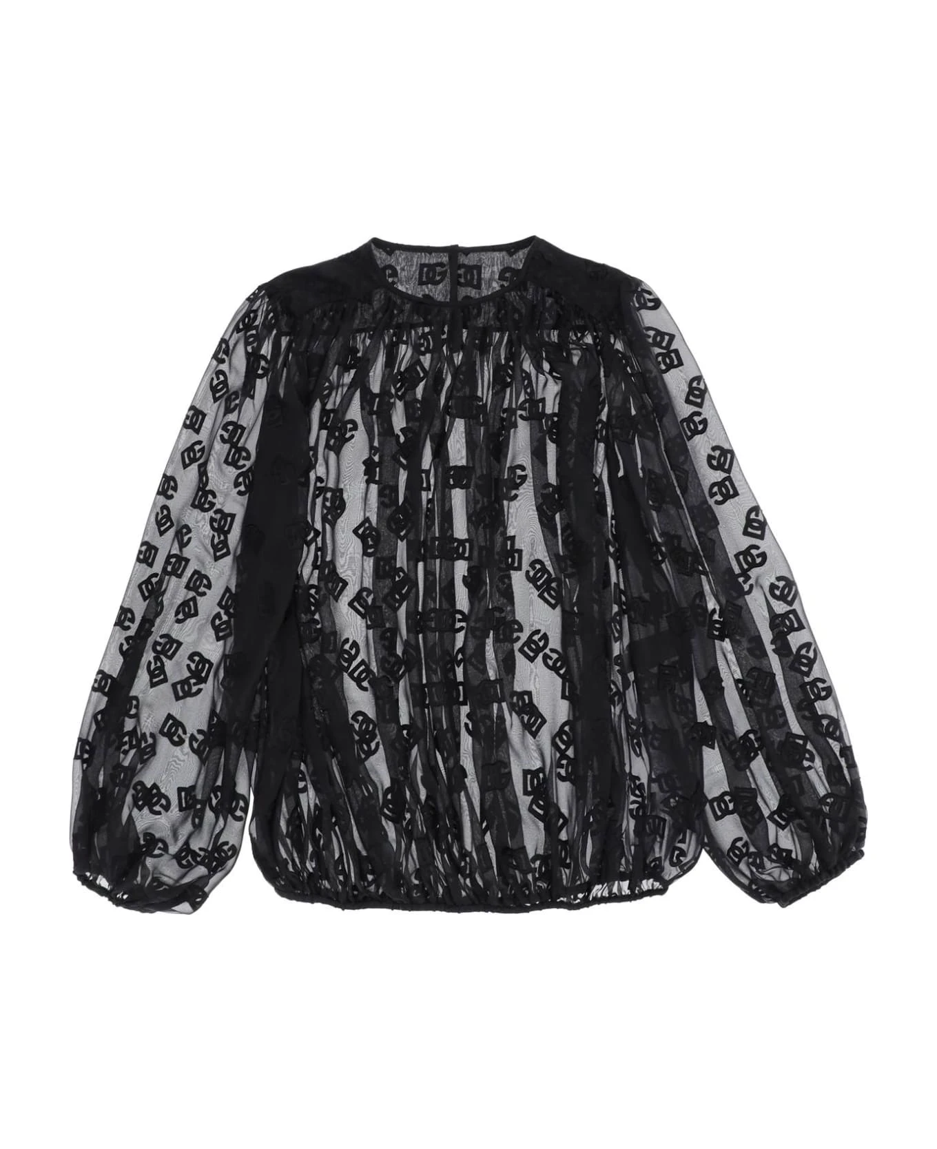 Dolce & Gabbana Dg Dévoré Satin Blouse 1 Dolce & Gabbana Dg Dévoré Satin Blouse