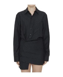 Off-White Off Jacquard Shirt Dress