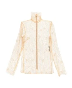 Dolce & Gabbana Blouse In Logoed Floral Lace