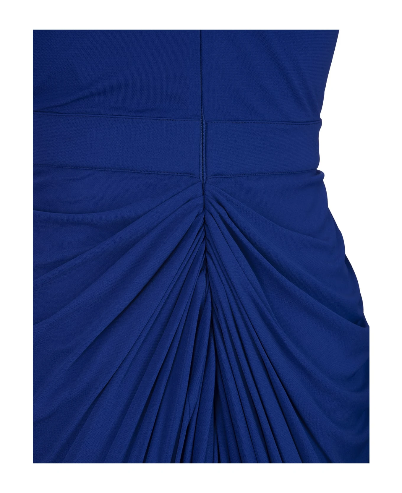 Alexander McQueen Long Draped Dress In Ultramarine Blue Silk 3 Alexander McQueen Long Draped Dress In Ultramarine Blue Silk - Image 3
