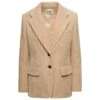 Chloé Beige Single-breasted Jacket With Notched Revers In Cotton Velvet Woman