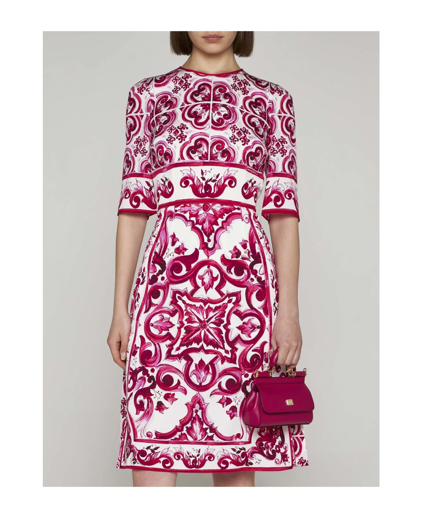Dolce & Gabbana Majolica Print Silk Dress 2 Dolce & Gabbana Majolica Print Silk Dress - Image 2