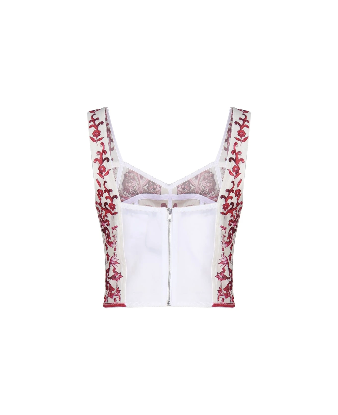 Dolce & Gabbana Marquisette Bustier Top With Majolica Print 4 Dolce & Gabbana Marquisette Bustier Top With Majolica Print - Image 4