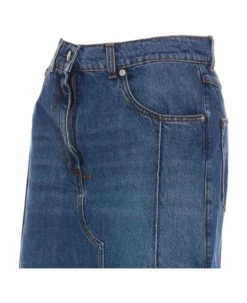 Alexander McQueen Pencil Denim Skirt With Cut-out -Italist Store bbe5aff99b6838cc8b92a90b92a7410f