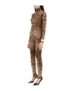 Dolce & Gabbana Leopard Print Silk Chiffon Jumpsuit -Italist Store bbf4f2681fc0b0a5ab9b7a1eff87afef