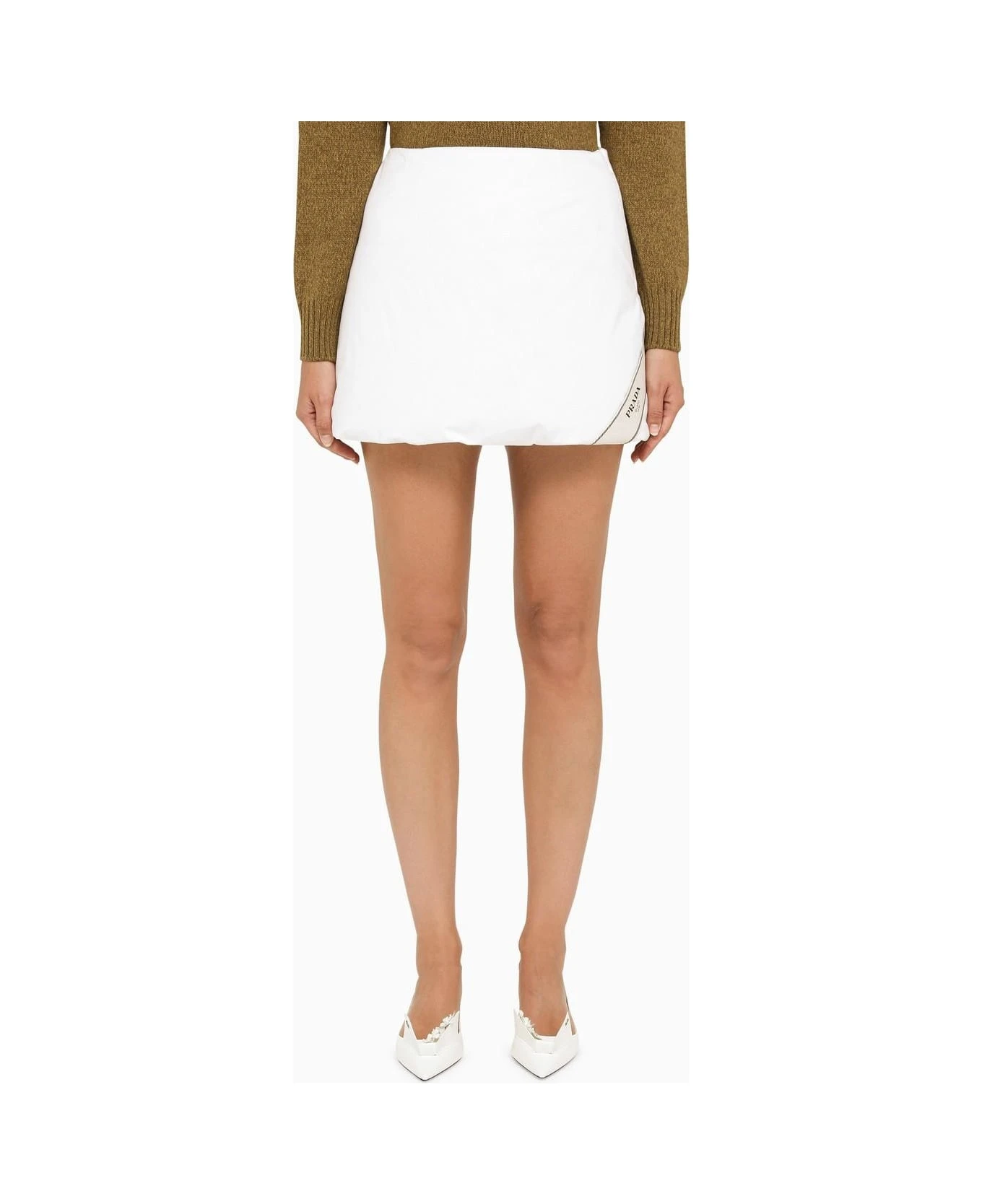 Prada White Padded Miniskirt 1 Prada White Padded Miniskirt