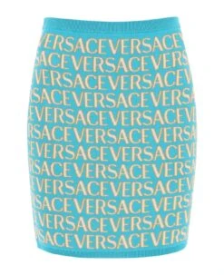 Versace Monogram Knit Mini Skirt