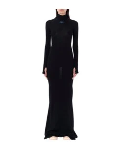 Off-White Flower Long Dress