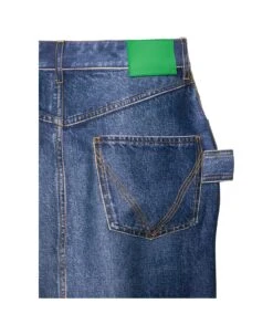 Bottega Veneta Midi Blue Skirt With Logo Ptahc In Denim Printed Silk And Viscose Woman -Italist Store c47ada50104c5e85f06661a82ac6e2f3