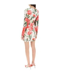 Dolce & Gabbana Long-sleeved Sheath Dress Carnation Print -Italist Store c654f6d7c52697d36b317092970fe31f