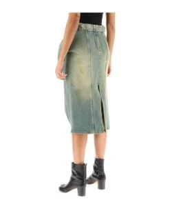 Maison Margiela Worn-out Effect Denim Pencil -Italist Store c6bd08f90a2f457492e158d304050b40