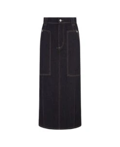 Alexander McQueen Functional Pencil Skirt In Indigo Denim