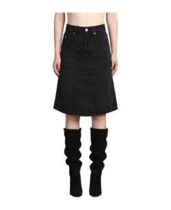 Fiali Skirt In Black Cotton
