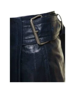 Bottega Veneta Midi Blue Belted Wrap Skirt In Leather Woman -Italist Store c8c443c71c87bb88e2df8437dc9be45c