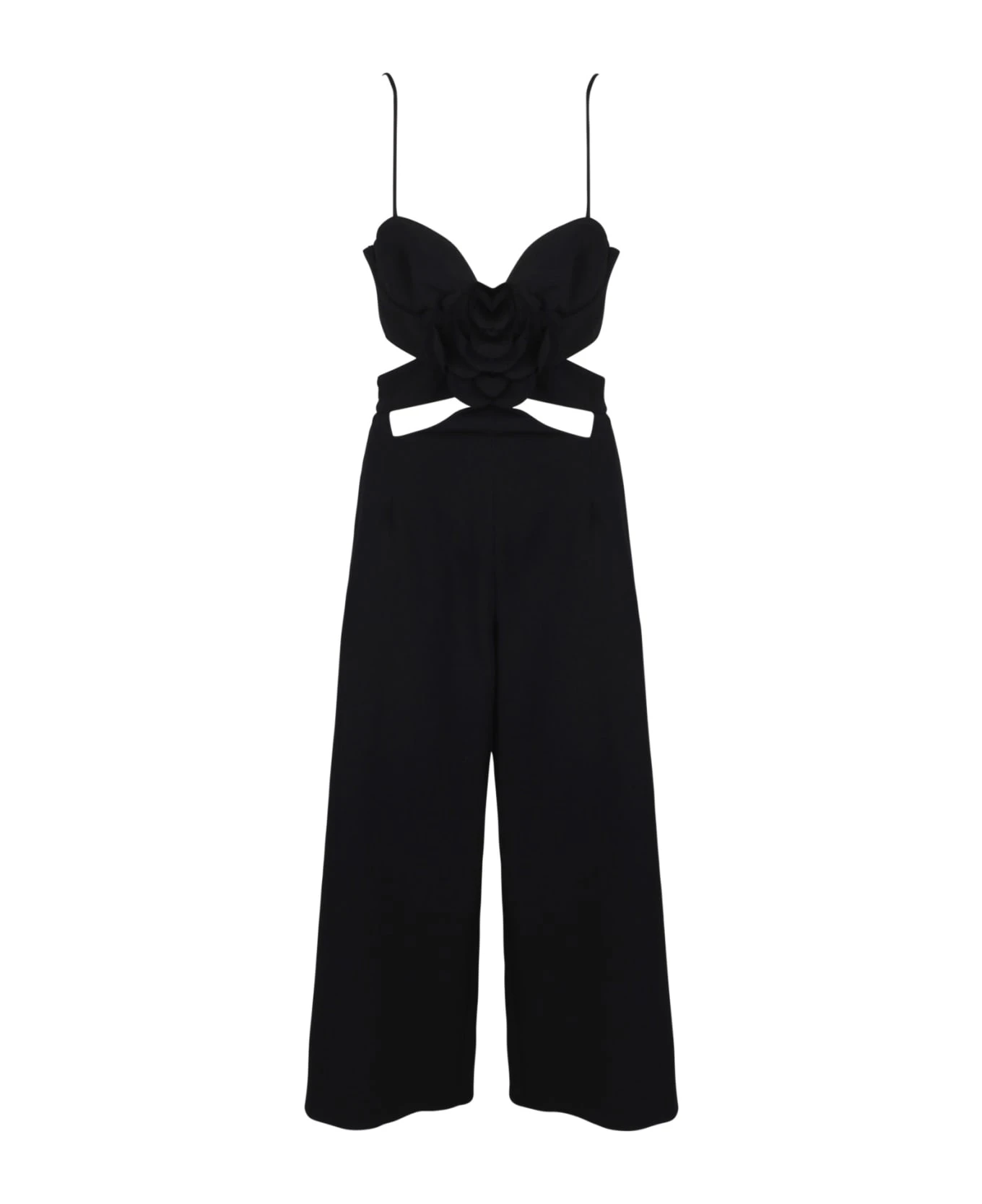 Ermanno Scervino Rose-appliqué Cut-out Jumpsuit 1 Ermanno Scervino Rose-appliqué Cut-out Jumpsuit