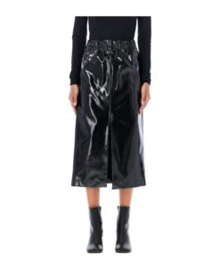 Maison Margiela Coated Cotton Midi Skirt