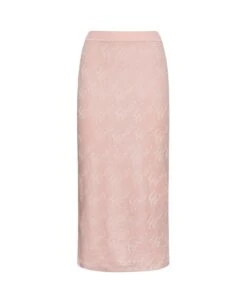 FENDI Logo Jacquard Elastic Waist Midi Skirt