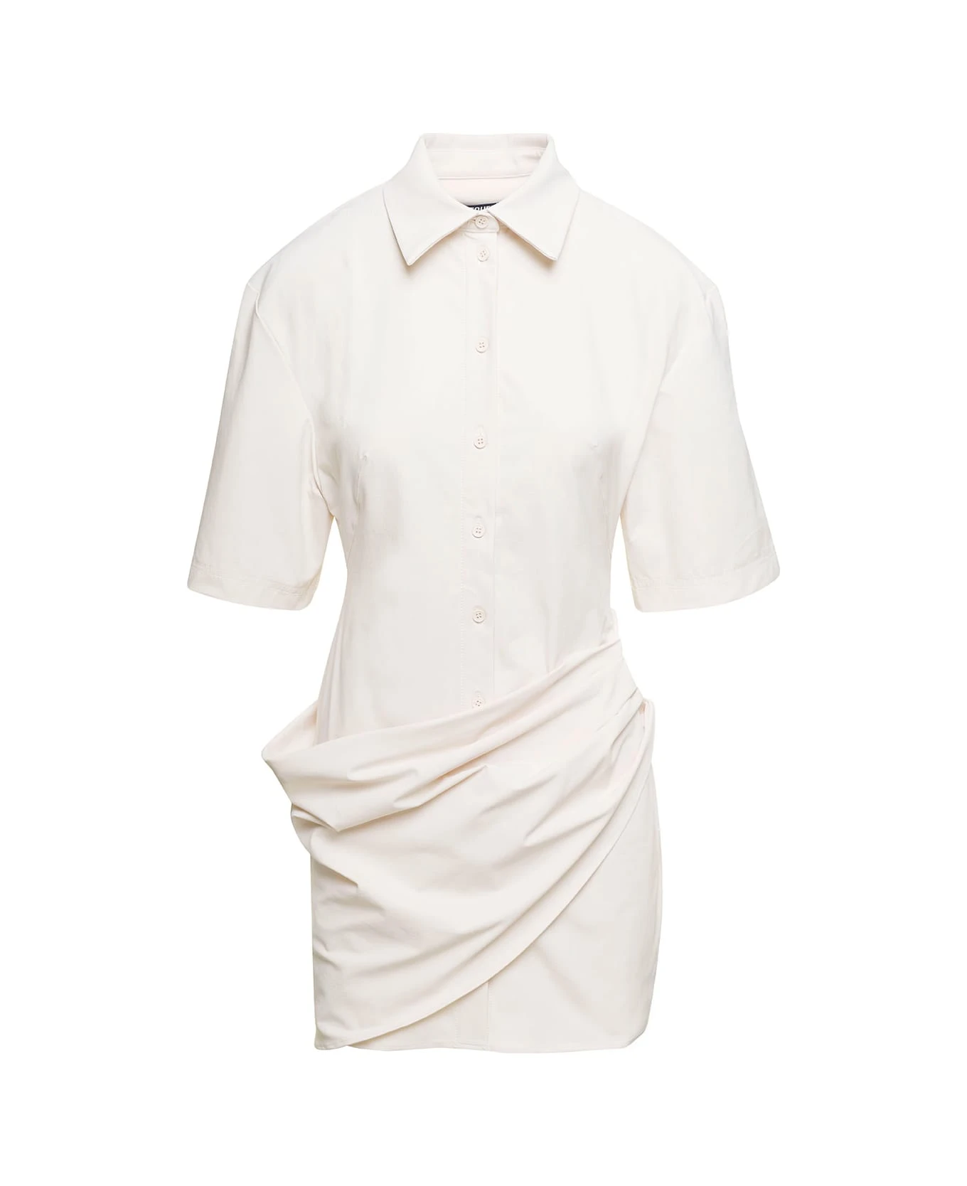 Jacquemus White Shirt Dress La Robe Camisa In Cotton Blend Woman 1 Jacquemus White Shirt Dress La Robe Camisa In Cotton Blend Woman