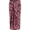 Floral-printed Twist-detailed Crepe Skirt
