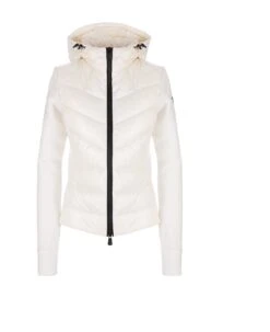 Woman White Hoodie With Padding