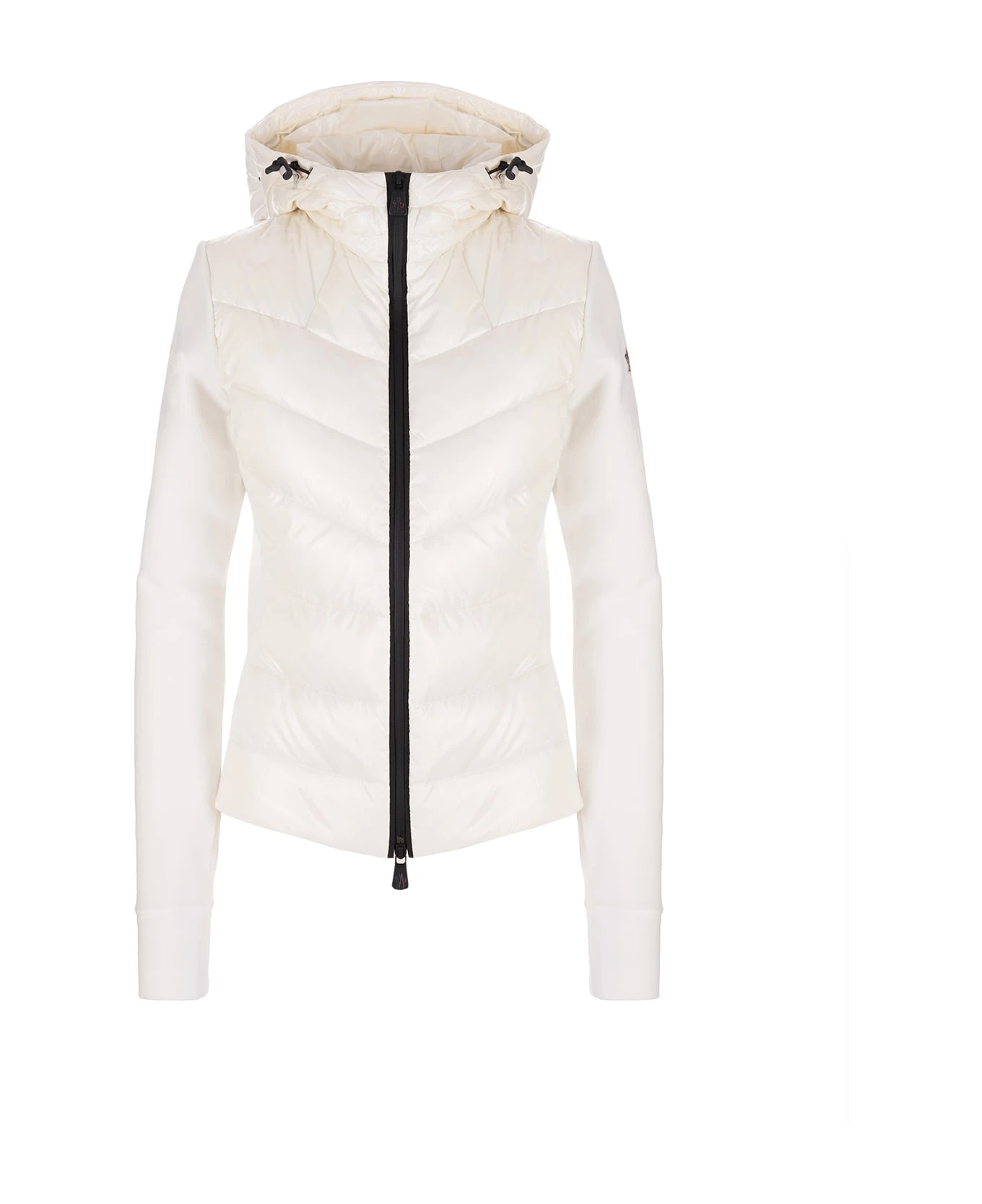 Woman White Hoodie With Padding 1 Woman White Hoodie With Padding