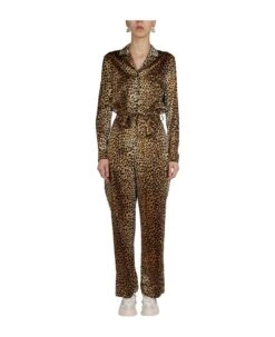 Dolce & Gabbana Animal Pattern Satin Jumpsuit