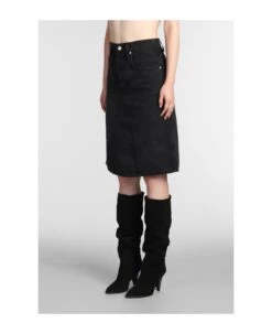 Fiali Skirt In Black Cotton -Italist Store d5f91de2791659eea10371e05e22f9e4