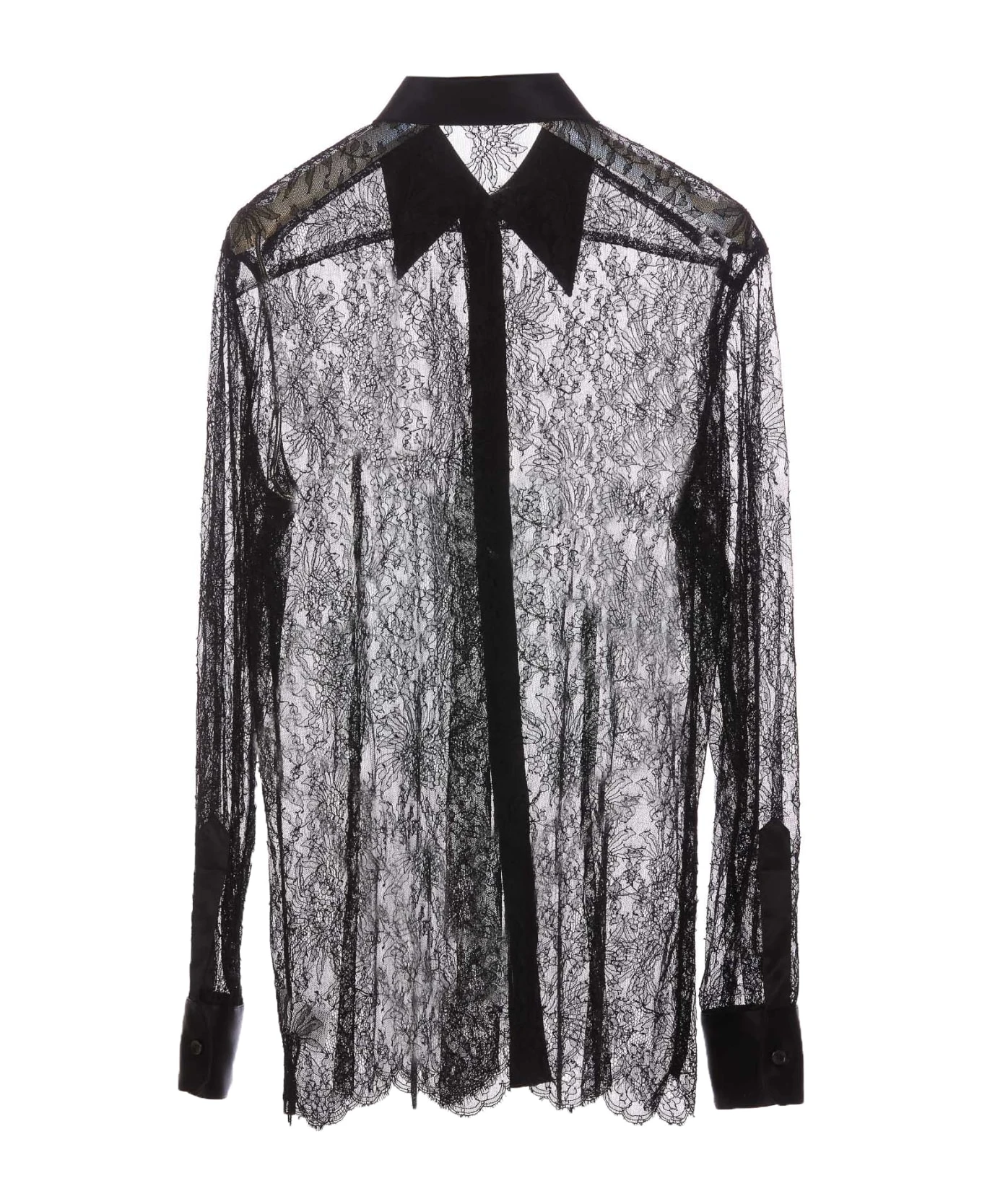 Dolce & Gabbana Chantilly Lace Shirt With Satin Details 2 Dolce & Gabbana Chantilly Lace Shirt With Satin Details - Image 2