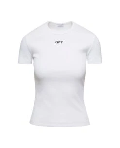 Off-White Off Stamp Rib Basic Tee White Black