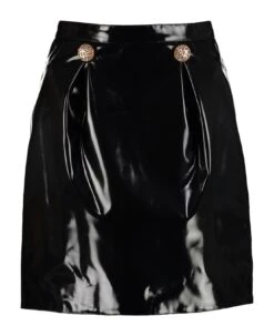 Versace Faux Leather Mini Skirt