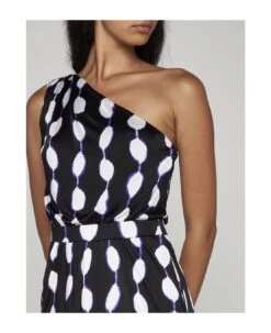 DIANE VON FURSTENBERG Kiera Print Viscose One-shoulder Dress -Italist Store da025c8c25d6db8f2e6ea625e9b00205