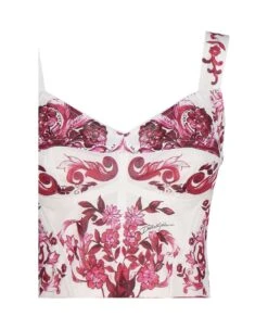 Dolce & Gabbana Marquisette Bustier Top With Majolica Print 6 Dolce & Gabbana Marquisette Bustier Top With Majolica Print -Italist Store da251d63155c4c6ebd74db263d8171c4
