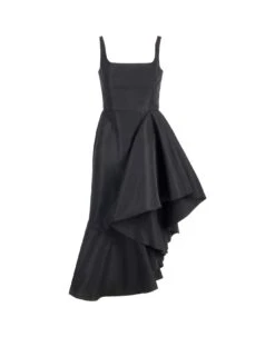 Alexander McQueen Black Polyfaille Dress