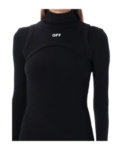 Off-White Rib Round Long Dress -Italist Store e0c62fb8f4fe617d5bb45f7d97a5d018