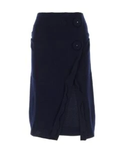 Prada Midnight Blue Wool Blend Skirt