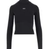 Off-White Stretch Jersey Crop Top With Logo