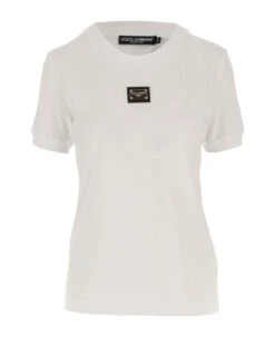 Dolce & Gabbana Cotton T-shirt With Dg Logo Plaque