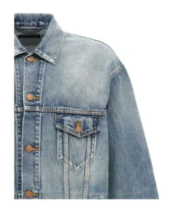 Balenciaga Logo Print Denim Jacket -Italist Store e401181c907b2cea48a399626baf19e3