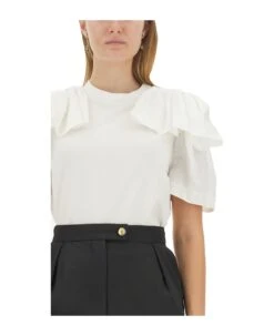Alexander McQueen T-shirt With Ruffles -Italist Store e44cfc134874675ee64262dd653b4b5e